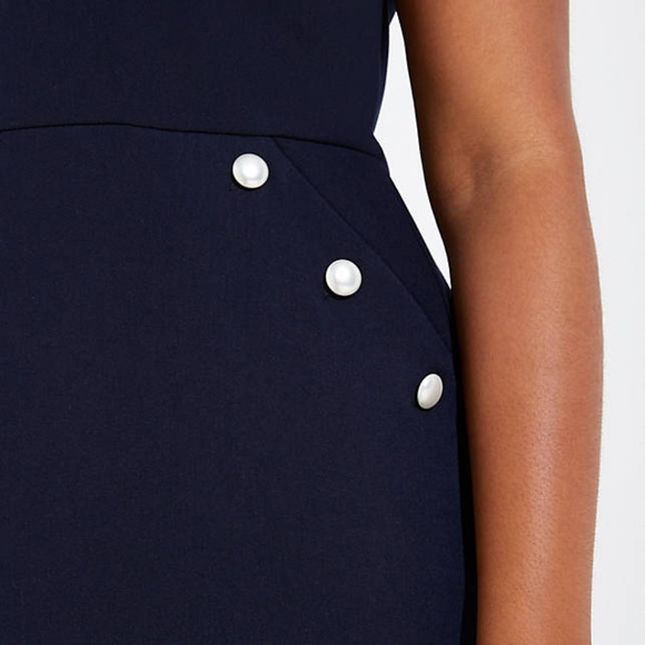 NWT LOFT Button Pocket Navy dress PLUS SIZE - ONE - Picture 2 of 5